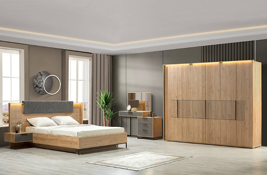 Milano houten kledingkast met 6 deuren
