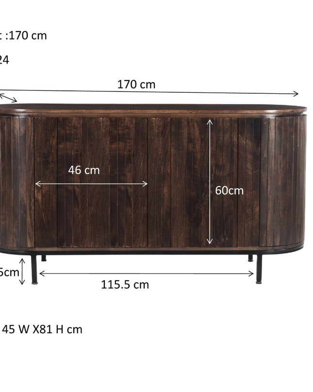 Noor Walnut 170cm