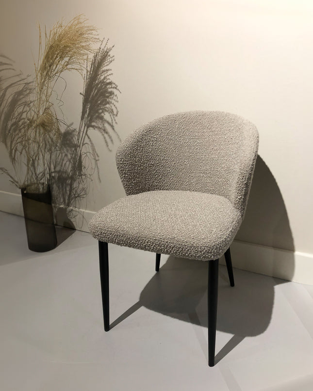 Laura Boucle Beige - Eetkamerstoel