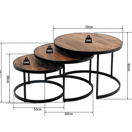 Salontafel 'Lennox' 3-delig Mango hout