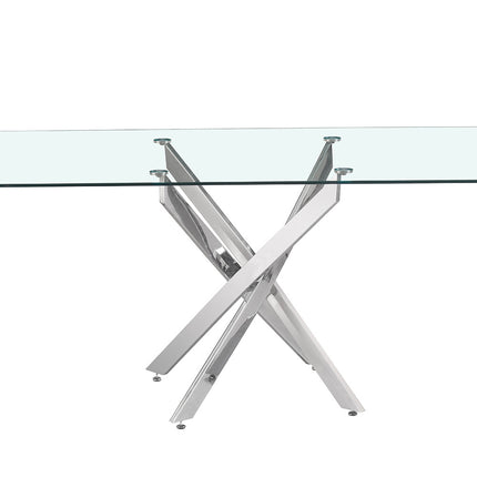 Tafel 'Lasi' 160 cm Glas, Poten Chroom