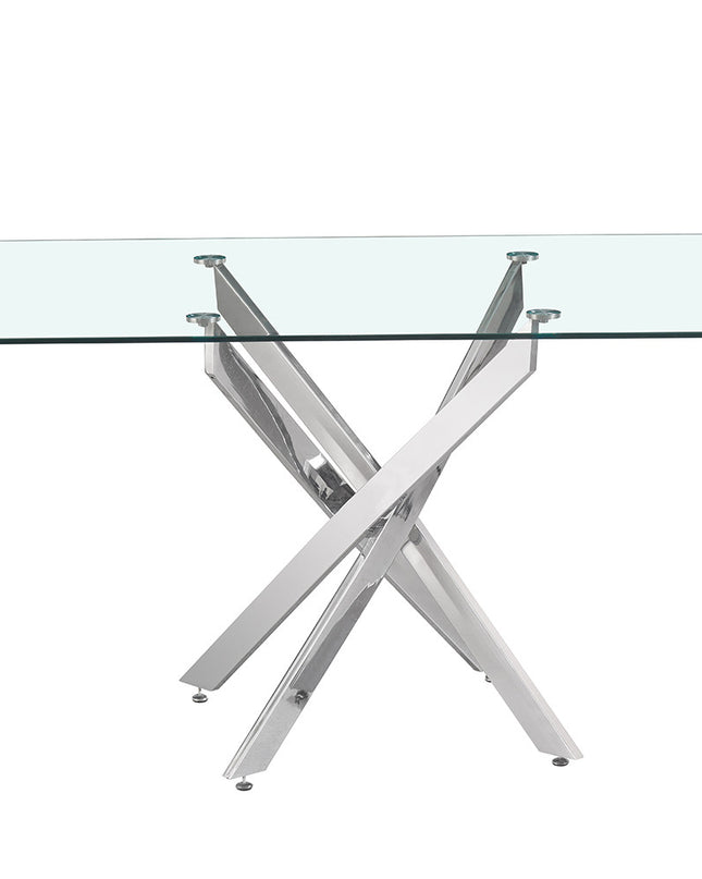 Tafel 'Lasi' 160 cm Glas, Poten Chroom