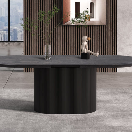 Uitschuifbare tafel 'Lagos' 180-220 cm Ovaal Decor Donkerbruin