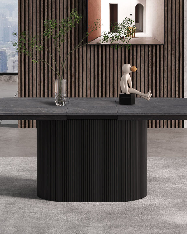Uitschuifbare tafel 'Lagos' 180-220 cm Ovaal Decor Donkerbruin