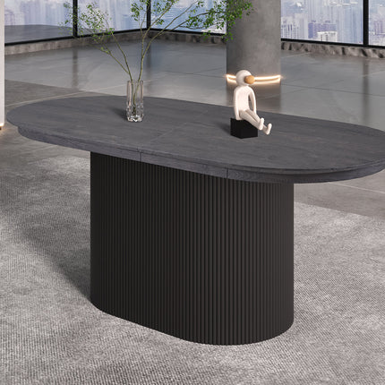 Uitschuifbare tafel 'Lagos' 180-220 cm Ovaal Decor Donkerbruin