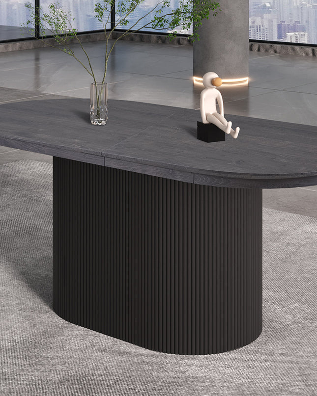 Uitschuifbare tafel 'Lagos' 180-220 cm Ovaal Decor Donkerbruin