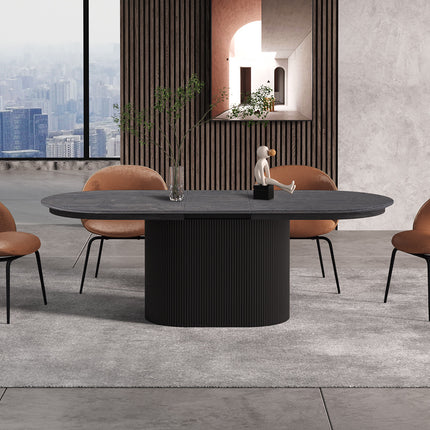 Uitschuifbare tafel 'Lagos' 180-220 cm Ovaal Decor Donkerbruin