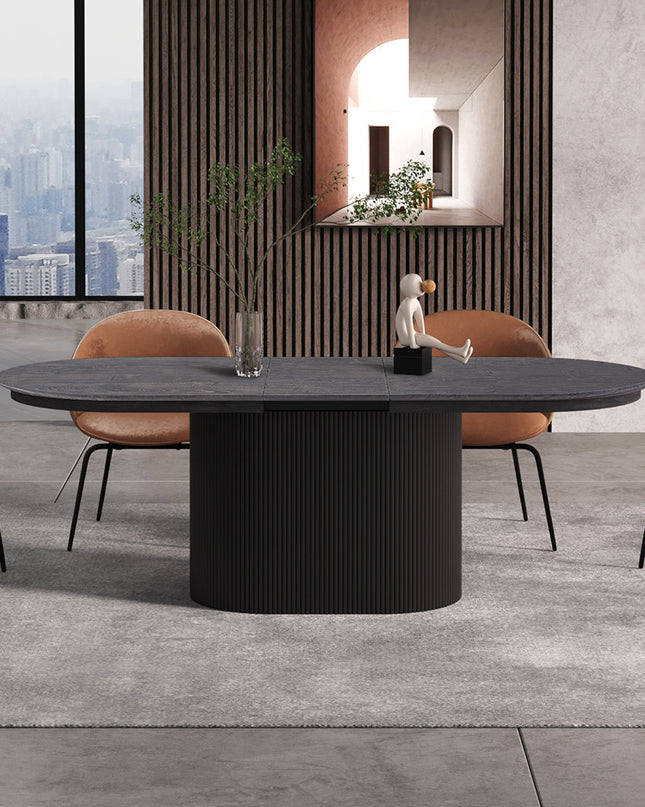 Uitschuifbare tafel 'Lagos' 180-220 cm Ovaal Decor Donkerbruin