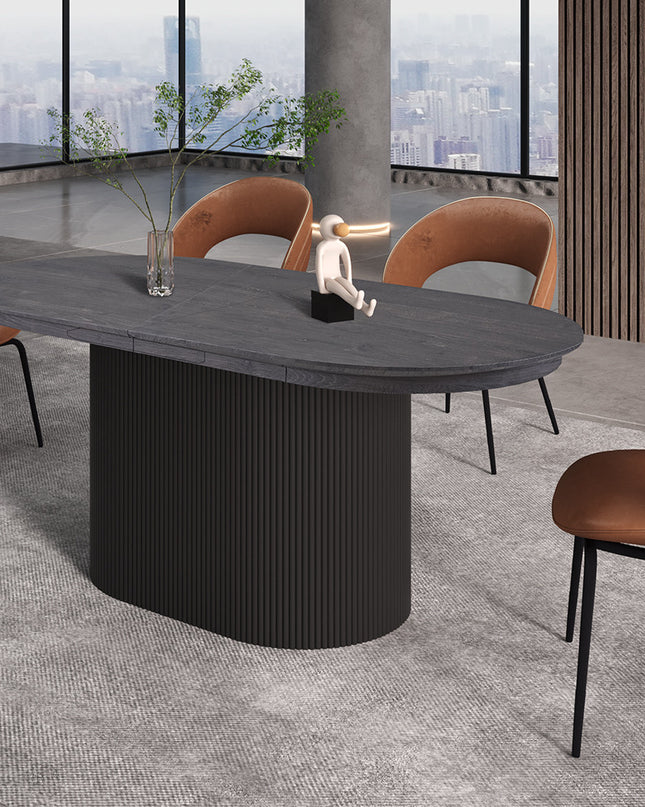 Uitschuifbare tafel 'Lagos' 180-220 cm Ovaal Decor Donkerbruin