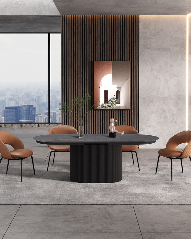 Uitschuifbare tafel 'Lagos' 180-220 cm Ovaal Decor Donkerbruin