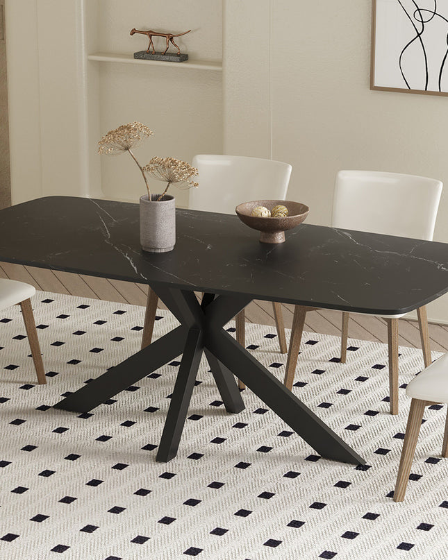 Tafel 'Apollo' 180 cm Deens Ovaal Steen Zwart