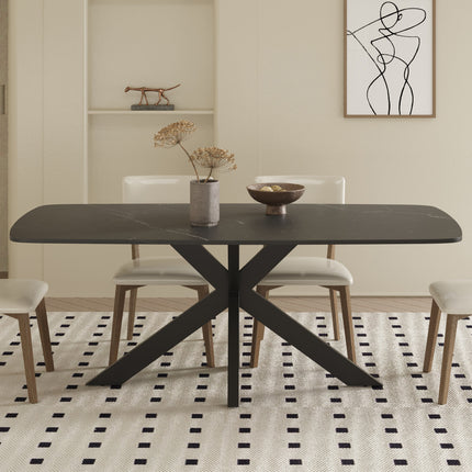 Tafel 'Apollo' 180 cm Deens Ovaal Steen Zwart