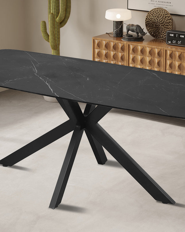 Tafel 'Apollo' 180 cm Deens Ovaal Steen Zwart