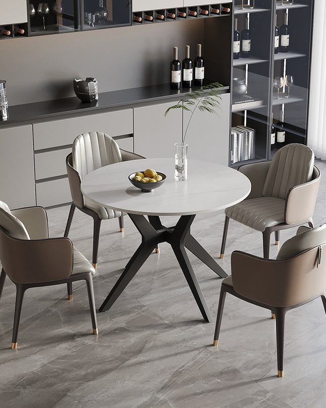 Tafel 'Apollo' 110 cm Rond Glanzend Steen Snow Wit