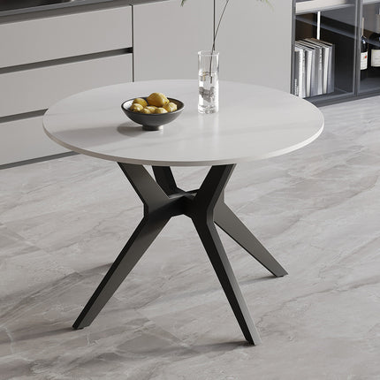 Tafel 'Apollo' 110 cm Rond Glanzend Steen Snow Wit