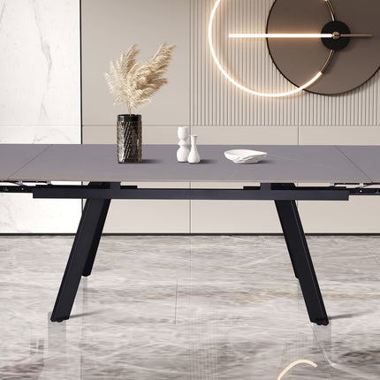 Uitschuifbare tafel 'Hera' 160-240 cm Rechthoekig Steen Grijs