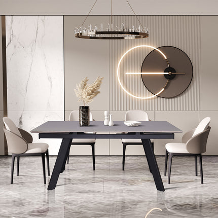 Uitschuifbare tafel 'Hera' 160-240 cm Rechthoekig Steen Grijs