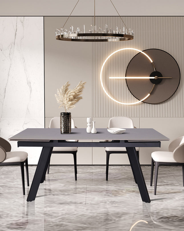 Uitschuifbare tafel 'Hera' 160-240 cm Rechthoekig Steen Grijs