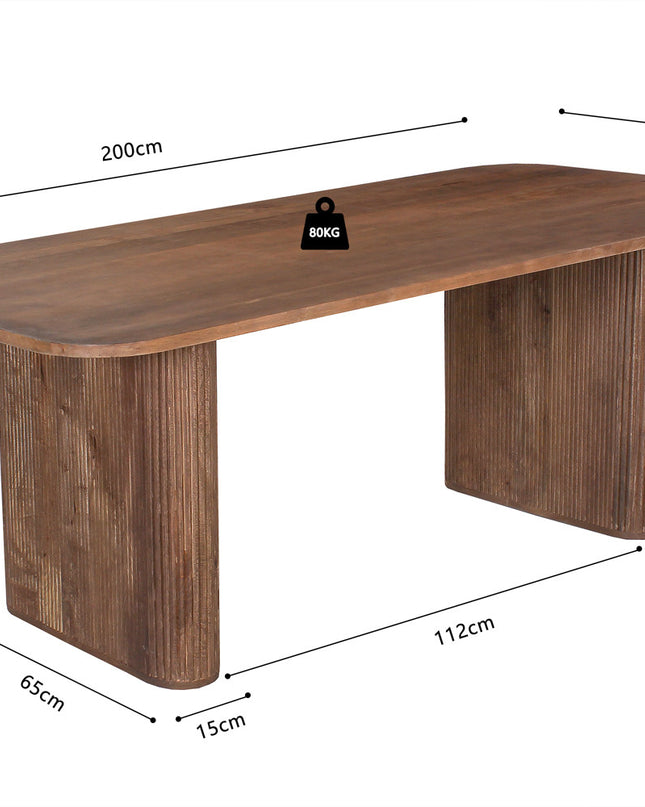 Tafel 'Jean' 200 cm Deens Ovaal Mango hout Lichtbruin