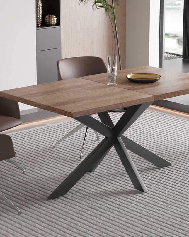 Uitschuifbare tafel 'Kos' 160-200 cm Donkerbruin