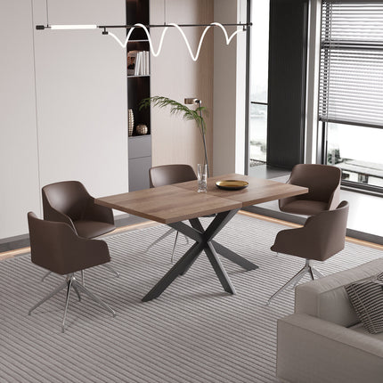 Uitschuifbare tafel 'Kos' 160-200 cm Donkerbruin