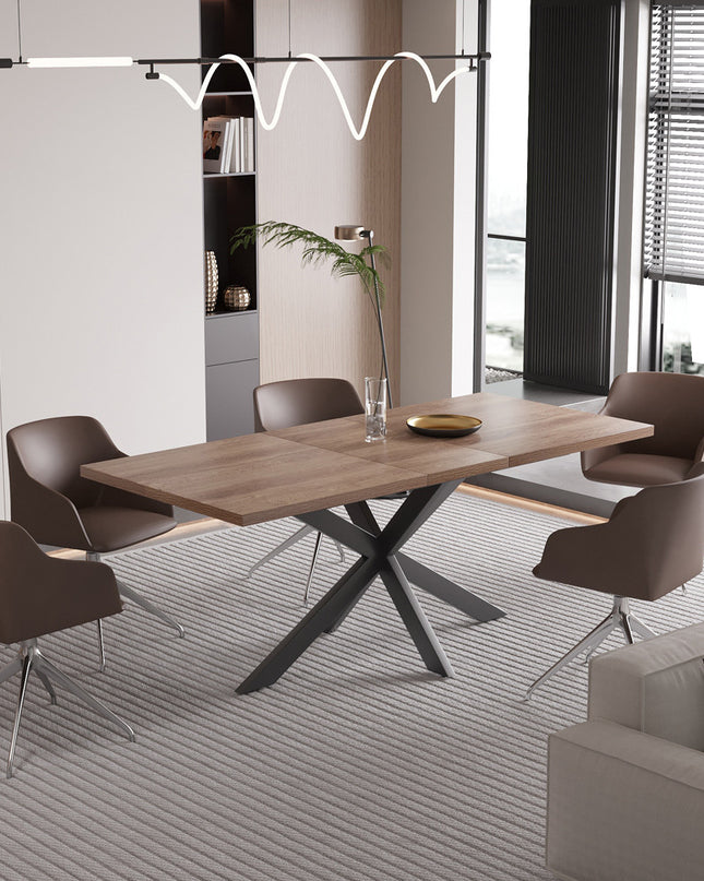 Uitschuifbare tafel 'Kos' 160-200 cm Donkerbruin