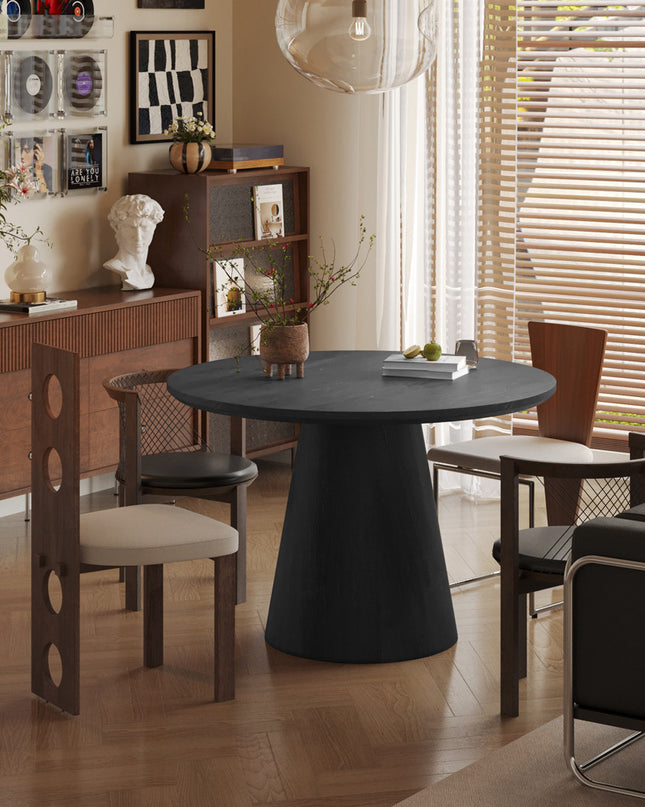 Tafel 'Miklos' 120 cm Rond Decor Donkerbruin