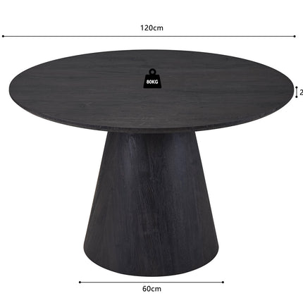 Tafel 'Miklos' 120 cm Rond Decor Donkerbruin