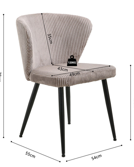 Stoel 'Tornado' Corduroy Zand