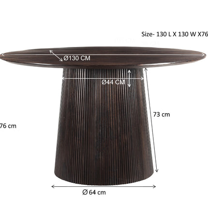 Salvator Walnut - Eettafel rond 130cm