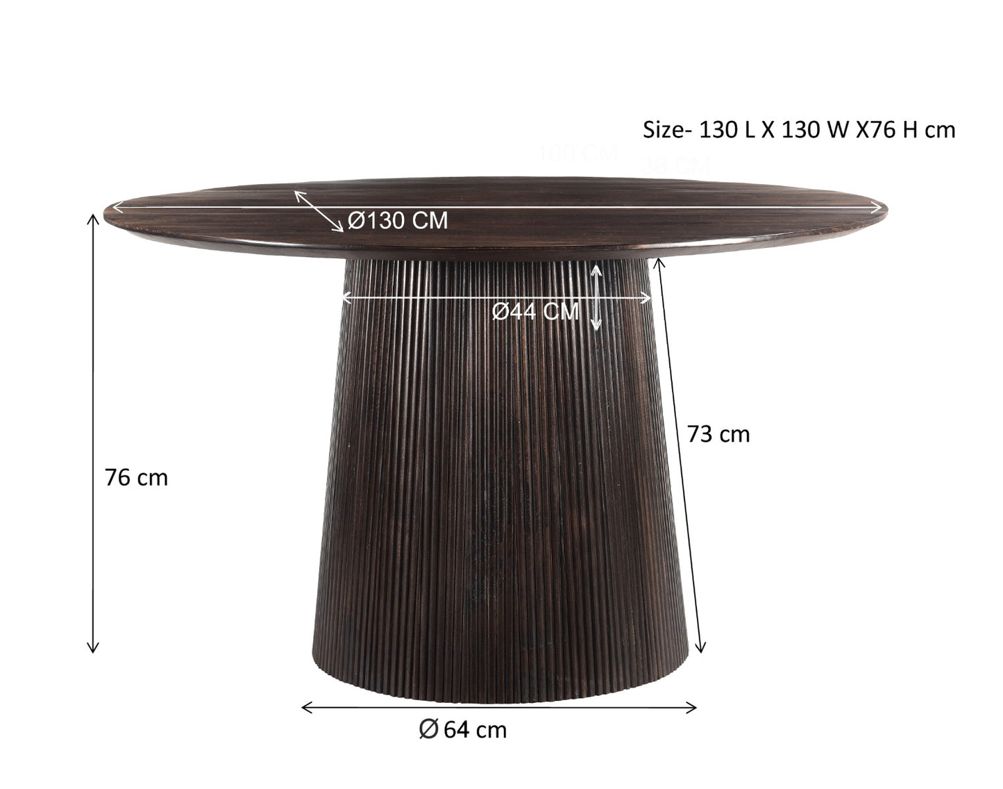 Salvator Walnut - Eettafel rond 130cm