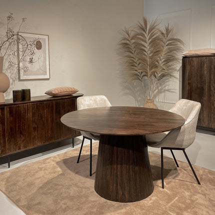 Salvator Walnut - Eettafel rond 130cm
