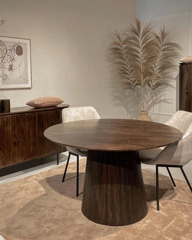 Salvator Walnut - Eettafel rond 130cm