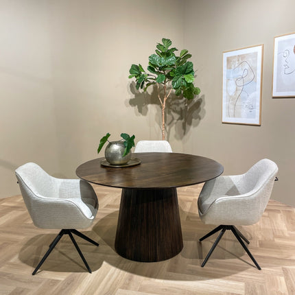 Salvator Walnut - Eettafel rond 130cm