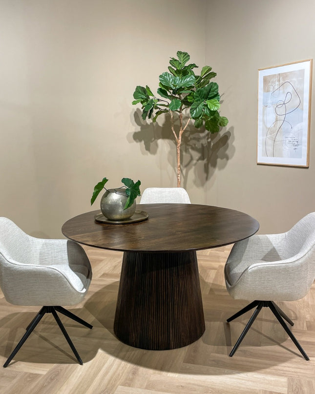 Salvator Walnut - Eettafel rond 130cm