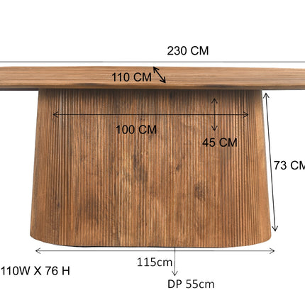 Salvator - Eettafel Ovaal 200cm/230cm