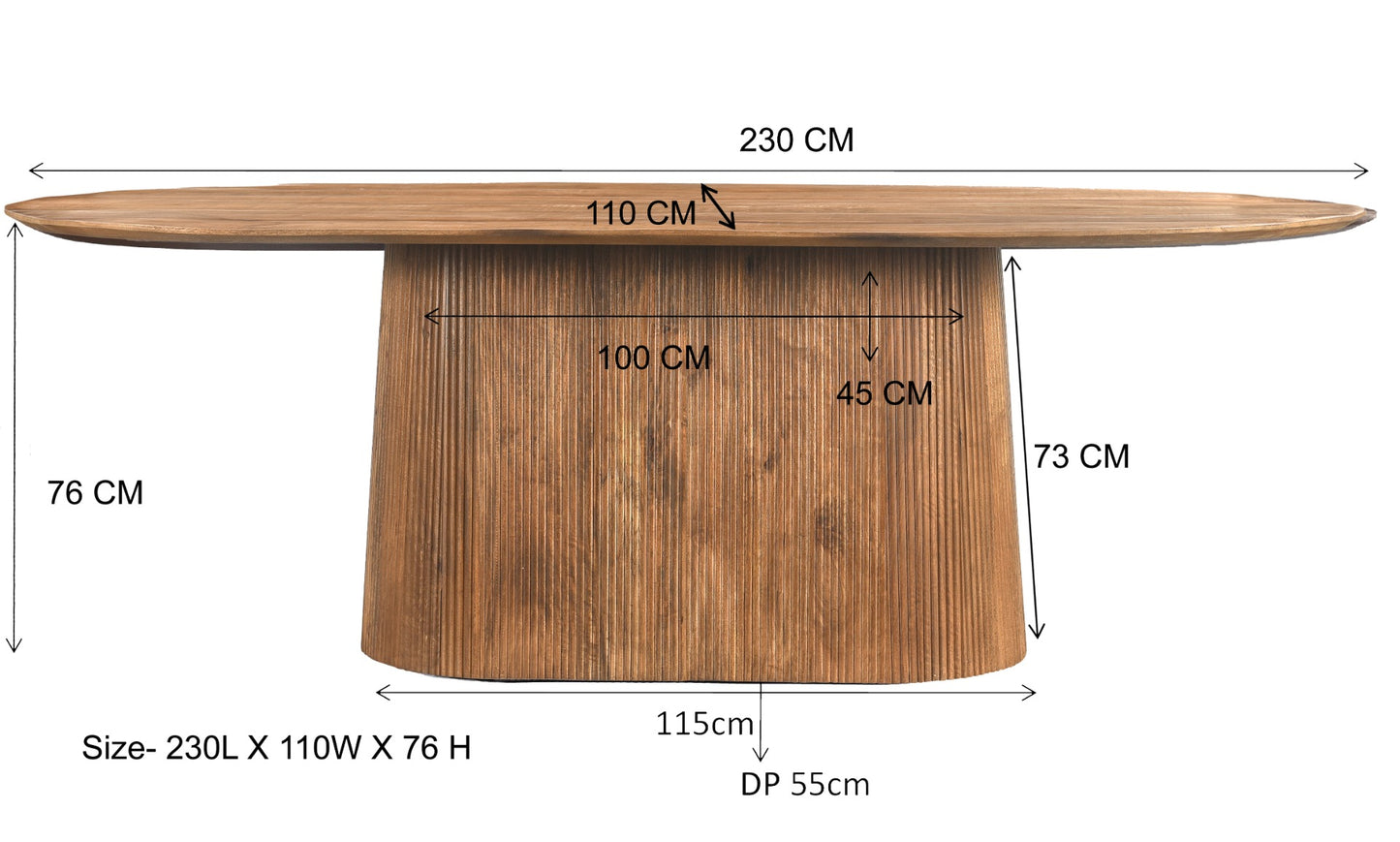 Salvator - Eettafel Ovaal 200cm/230cm