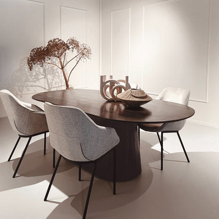 Salvator Walnut - Eettafel Ovaal 200cm/230cm