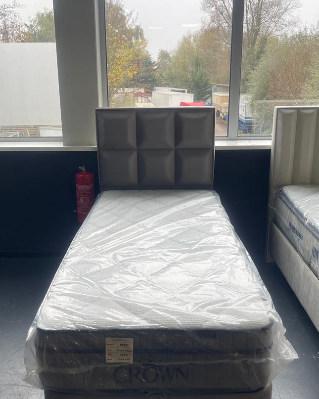 Crown een-persoons bed boxspring 90cm x 200cm kleur beige