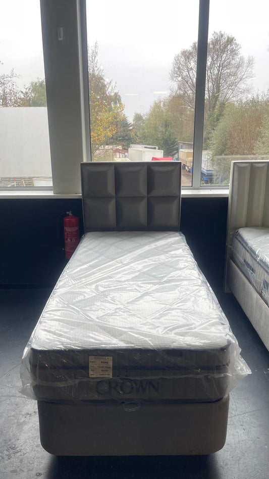 Crown een-persoons bed boxspring 90cm x 200cm kleur beige