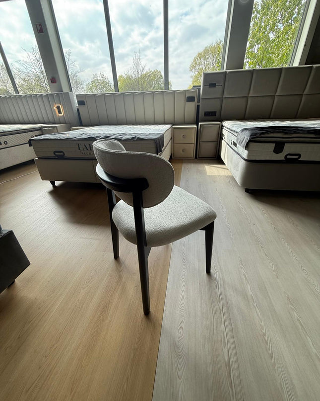 Eetafel stoel Japandi Model Polo - Kleur: wit/zwart