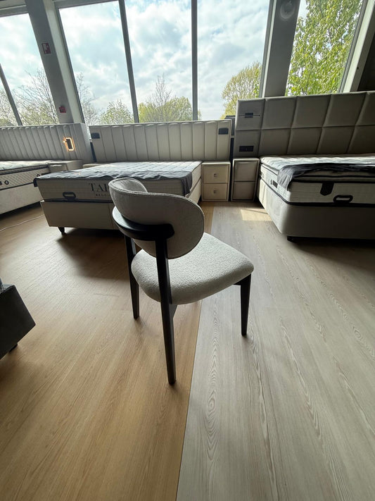 Eetafel stoel Japandi Model Polo - Kleur: wit/zwart