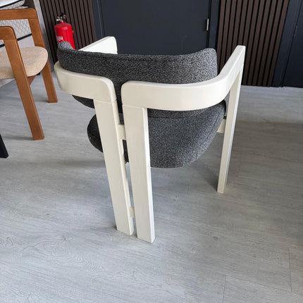 Eetafel stoel japandi Model mega - kleur: grijs/wit