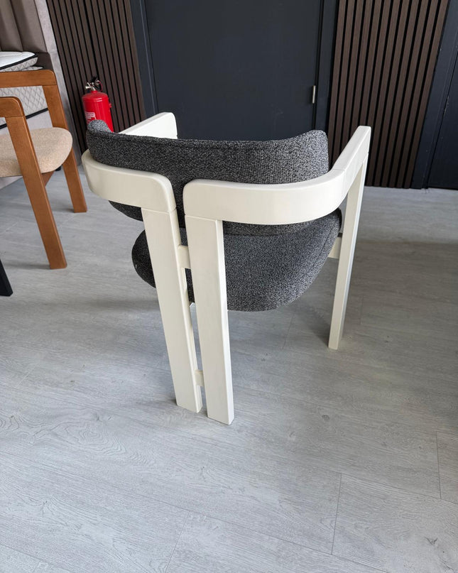 Eetafel stoel japandi Model mega - kleur: grijs/wit