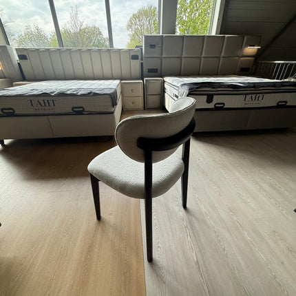 Eetafel stoel Japandi Model Polo - Kleur: wit/zwart
