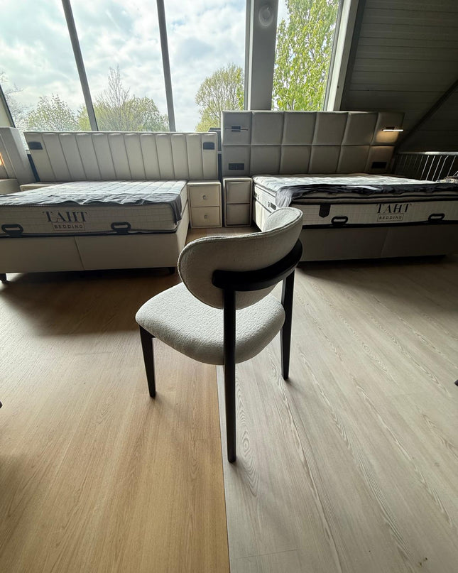 Eetafel stoel Japandi Model Polo - Kleur: wit/zwart