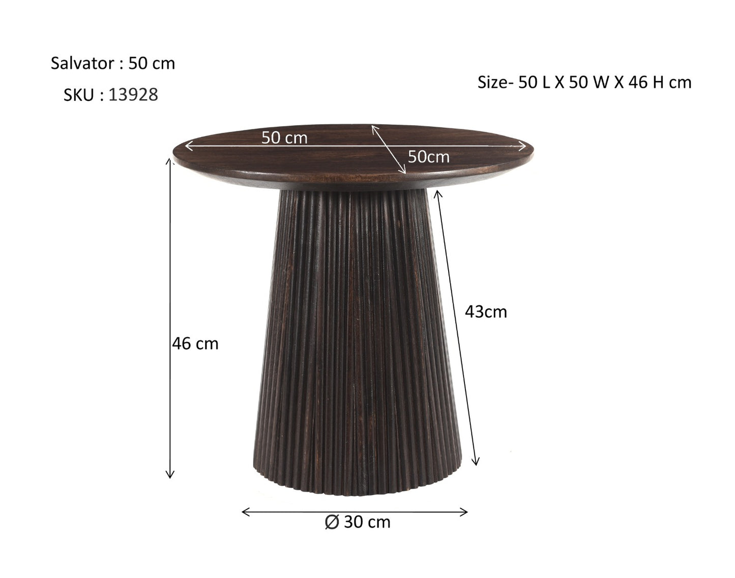 Salvator Walnut - Salontafel 50cm