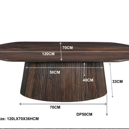 Salvator Walnut - Salontafel Ovaal 120cm