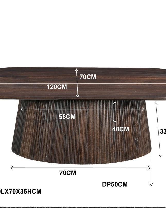 Salvator Walnut - Salontafel Ovaal 120cm