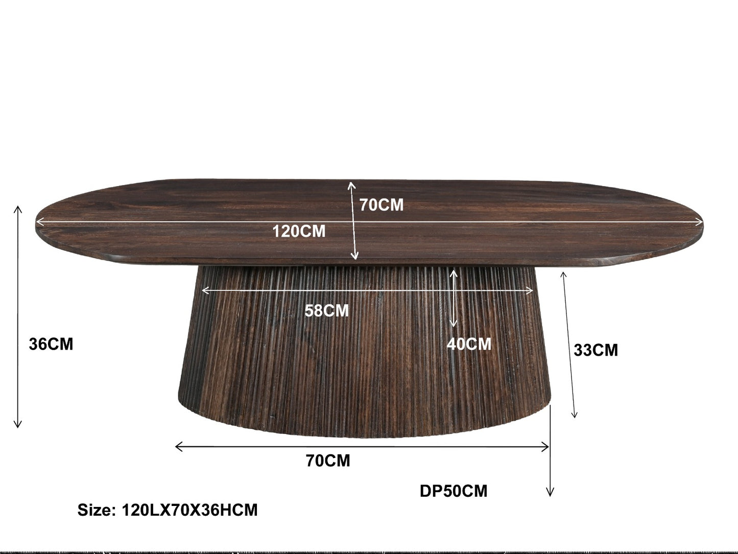 Salvator Walnut - Salontafel Ovaal 120cm